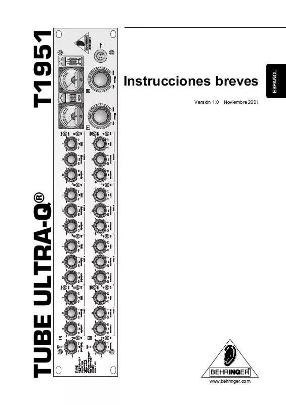 Mode d'emploi BEHRINGER T1951