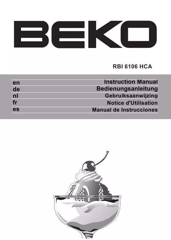Mode d'emploi BEKO RBI 6106 HCA