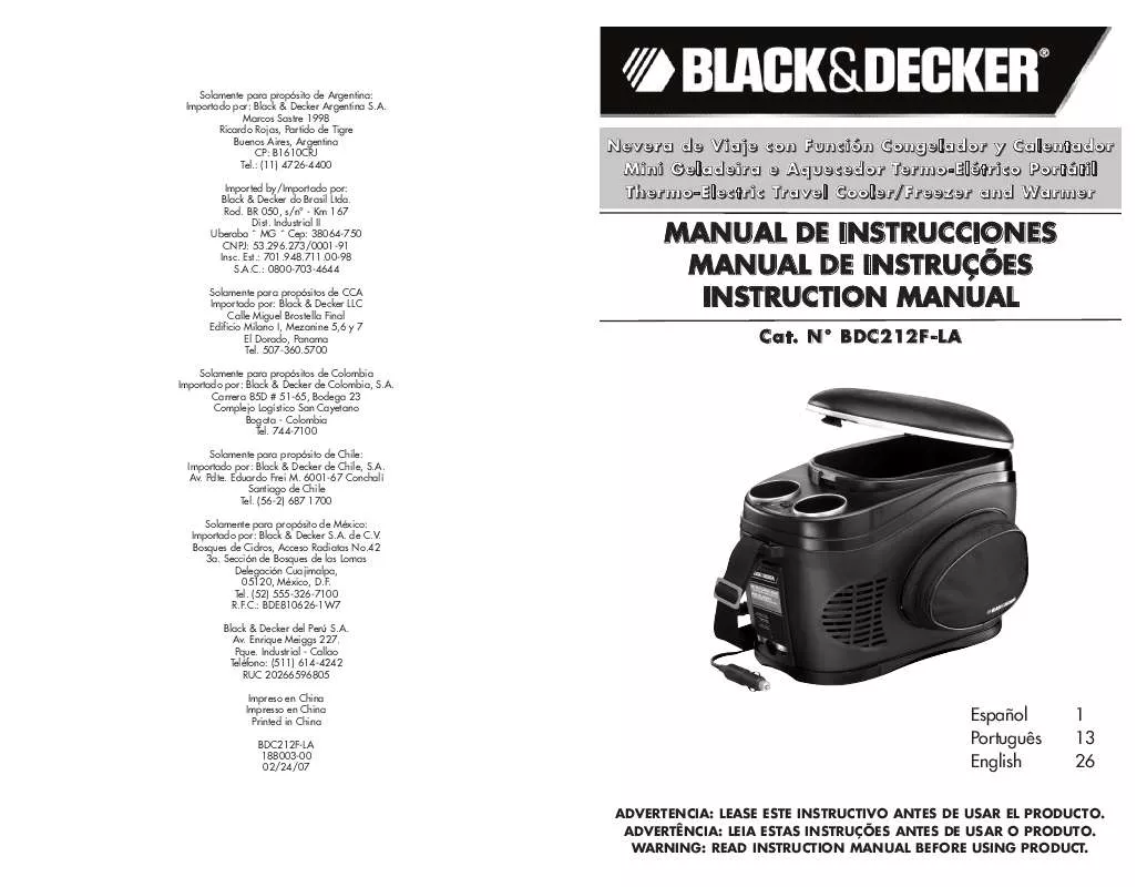 Mode d'emploi BLACK & DECKER BDC212F-LA