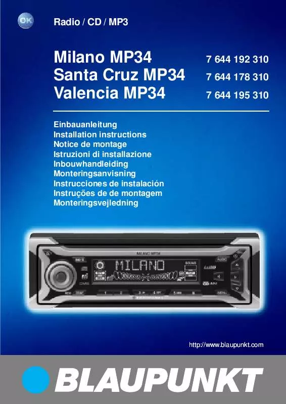 Mode d'emploi BLAUPUNKT SANTA CRUZ MP34