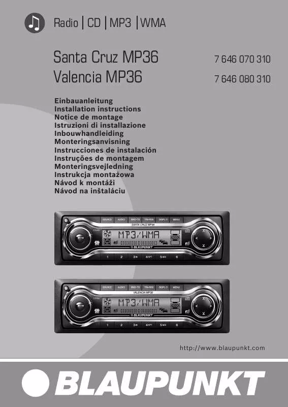 Mode d'emploi BLAUPUNKT SANTA CRUZ MP36