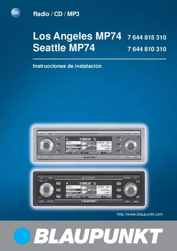 Mode d'emploi BLAUPUNKT SEATTLE MP74