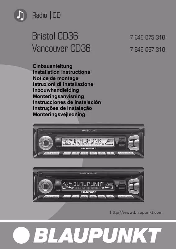 Mode d'emploi BLAUPUNKT VANCOUVER CD36