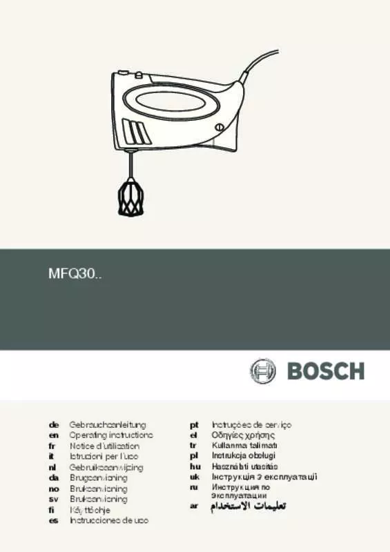 Mode d'emploi BOSCH BATTEUR MFQ3030