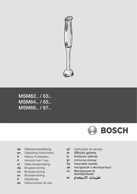 Mode d'emploi BOSCH MSM6700/01