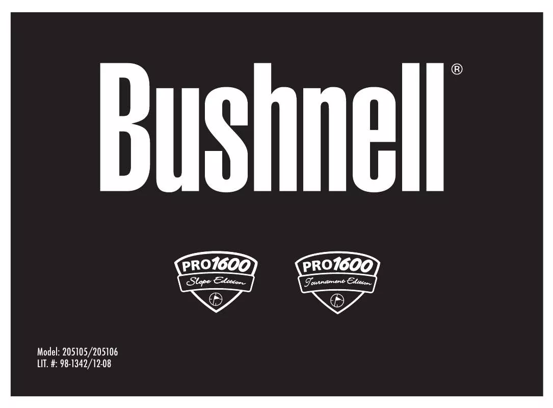 Mode d'emploi BUSHNELL PRO 1600