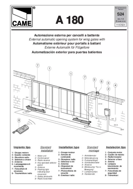 Mode d'emploi CAME A180