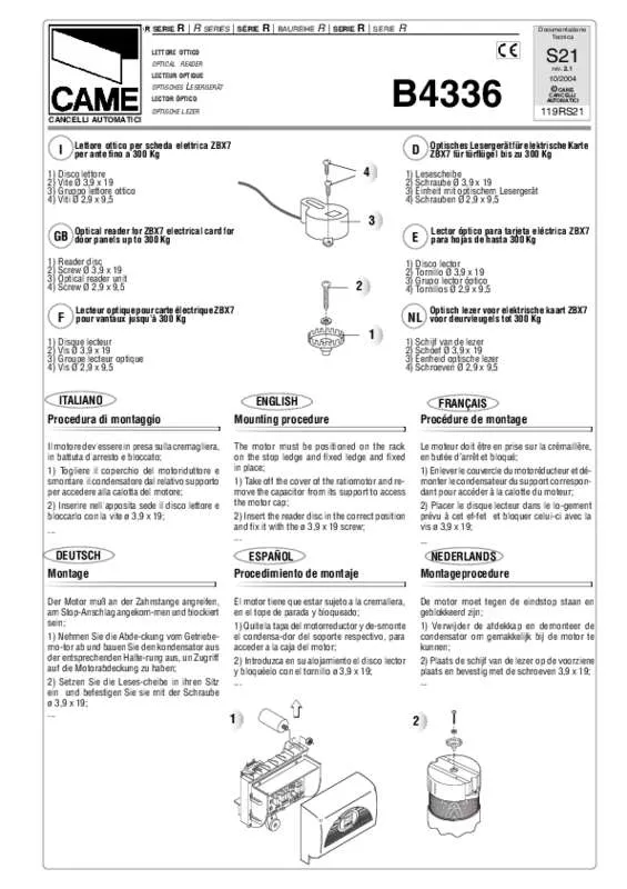 Mode d'emploi CAME B4336