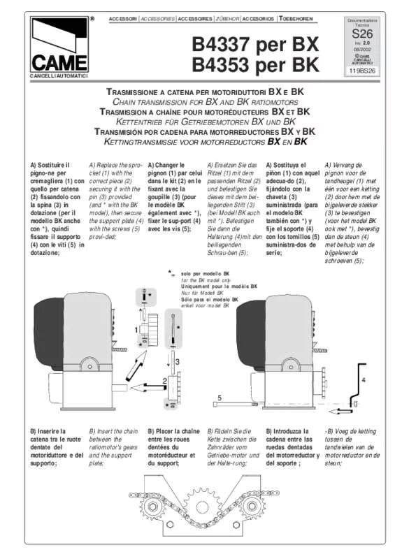 Mode d'emploi CAME B4353