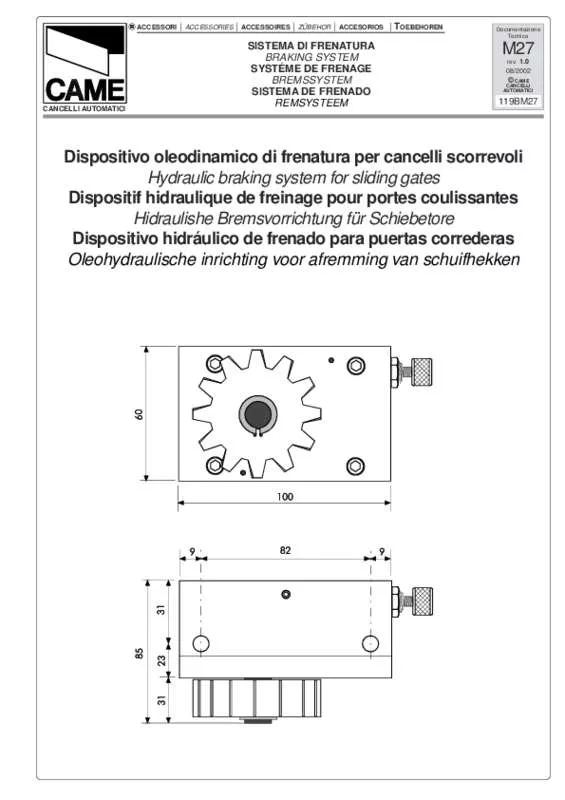 Mode d'emploi CAME BSF