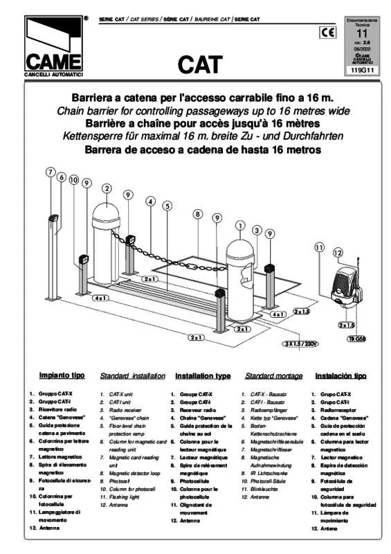 Mode d'emploi CAME CAR 4