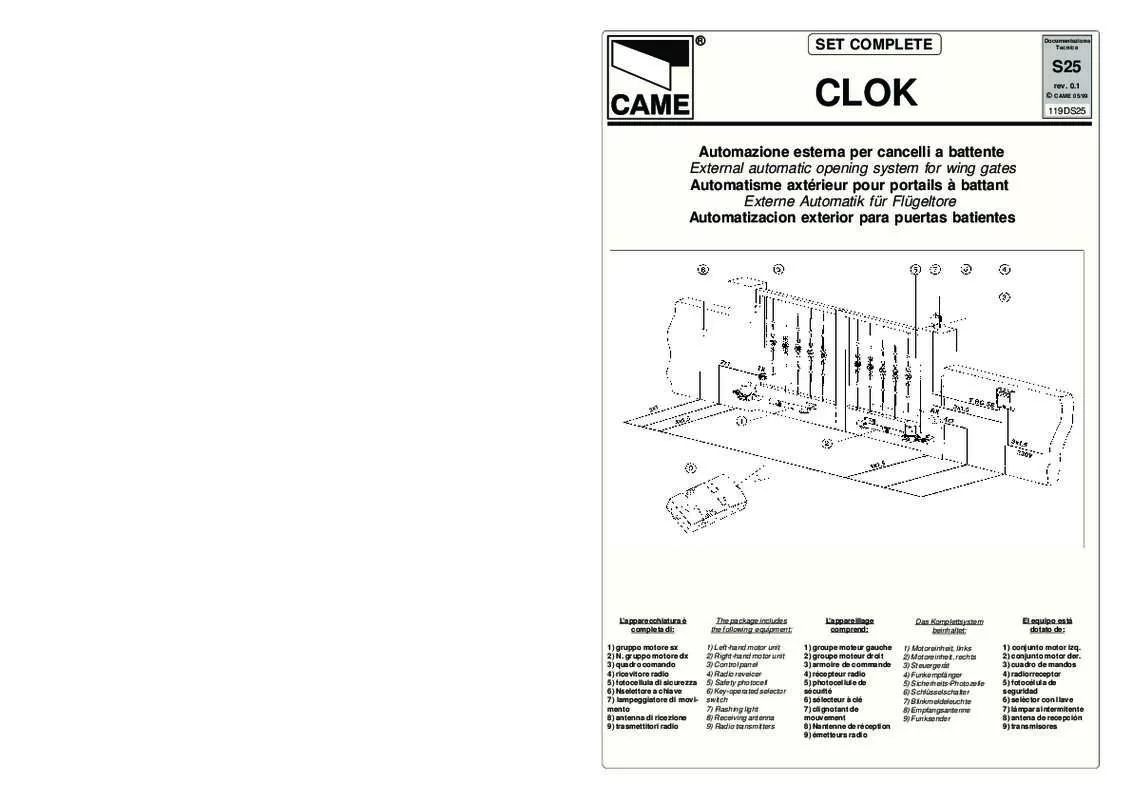 Mode d'emploi CAME CLOK