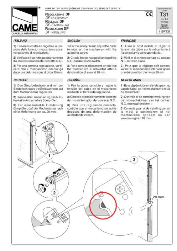 Mode d'emploi CAME DF