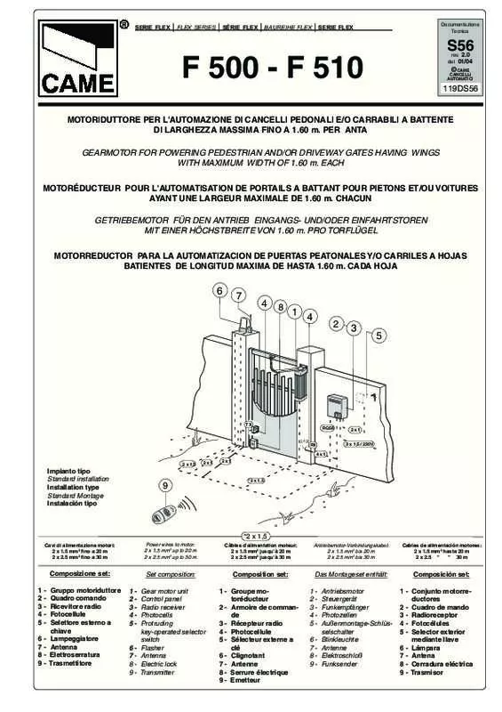 Mode d'emploi CAME F500