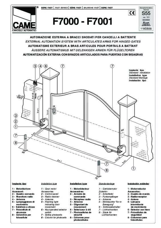 Mode d'emploi CAME F7000