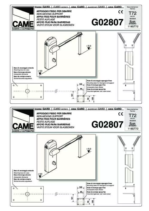 Mode d'emploi CAME G02807