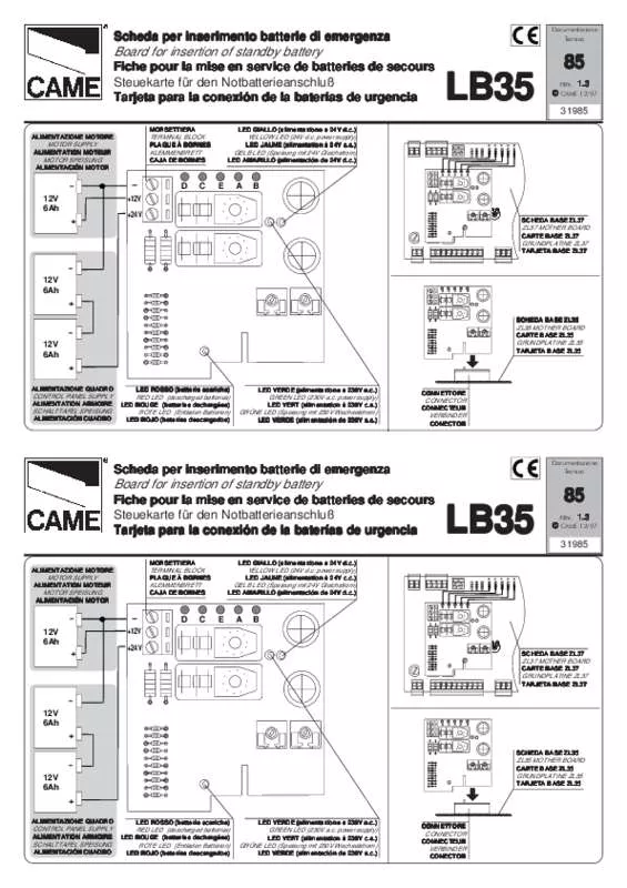 Mode d'emploi CAME LB35