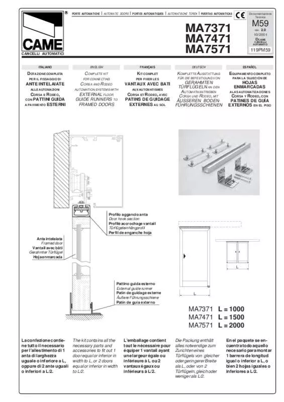 Mode d'emploi CAME M7471