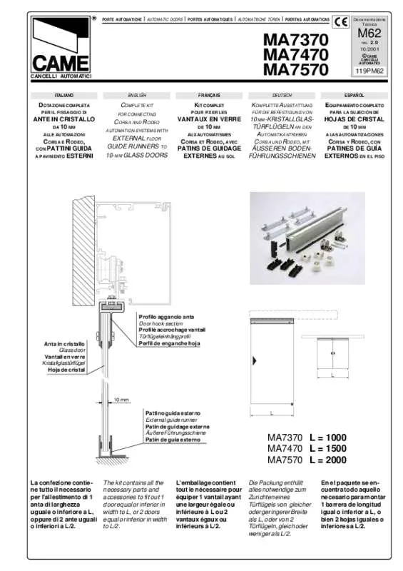 Mode d'emploi CAME M7570