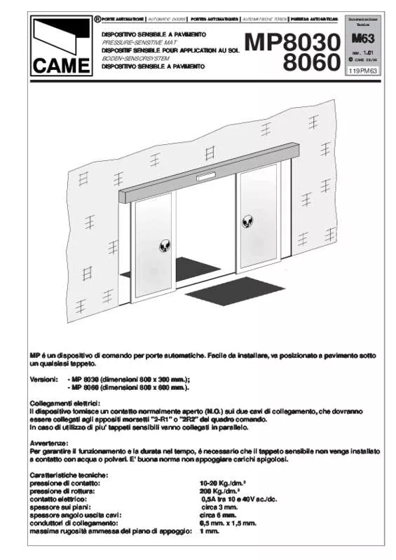 Mode d'emploi CAME M8060