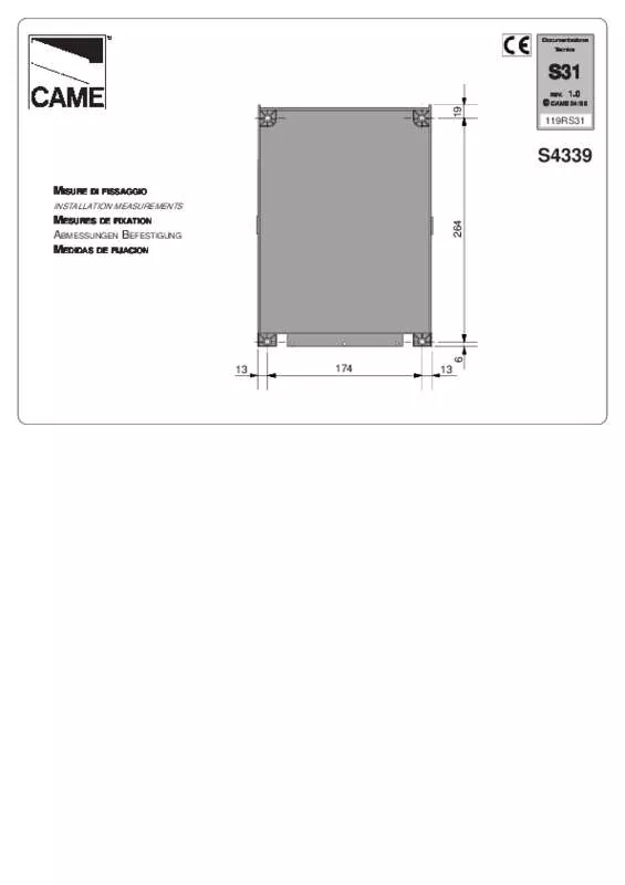 Mode d'emploi CAME S4339