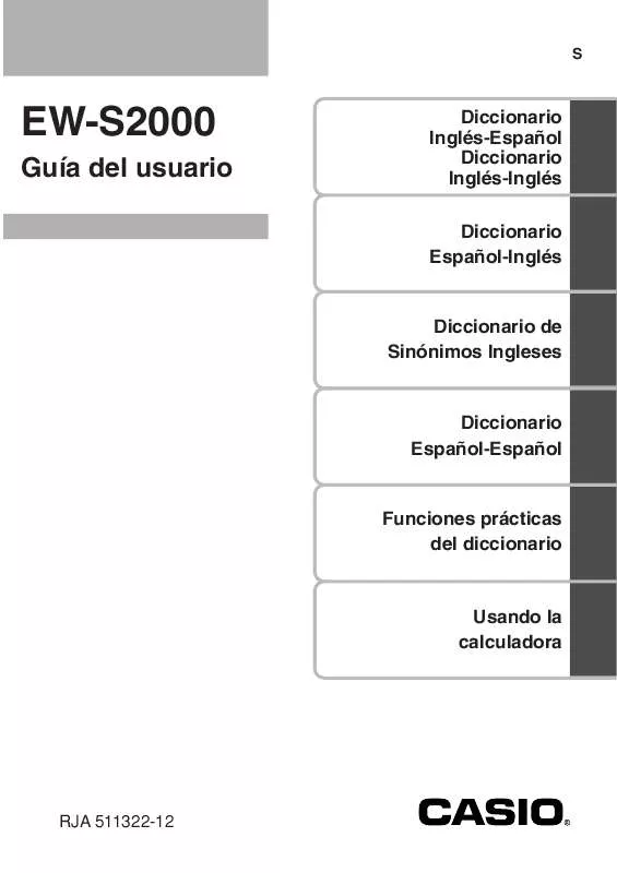 Mode d'emploi CASIO EW-S2000