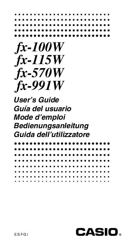 Mode d'emploi CASIO FX-991W