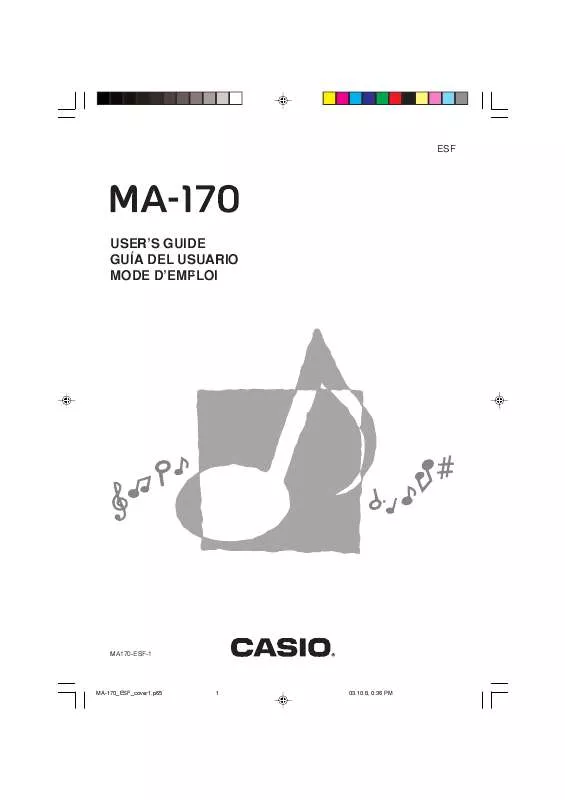 Mode d'emploi CASIO MA-170