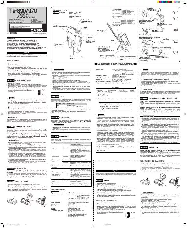 Mode d'emploi CASIO TV-890