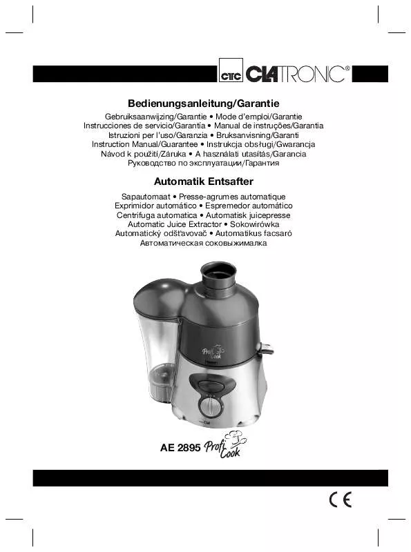 Mode d'emploi CLATRONIC AE 2895_PROFICOOK