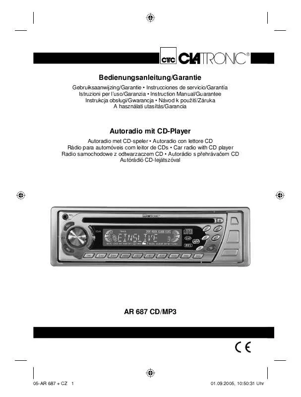 Mode d'emploi CLATRONIC AR 687