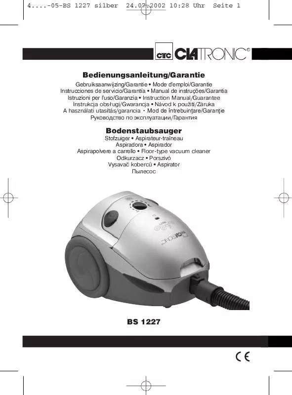 Mode d'emploi CLATRONIC BS 1227S