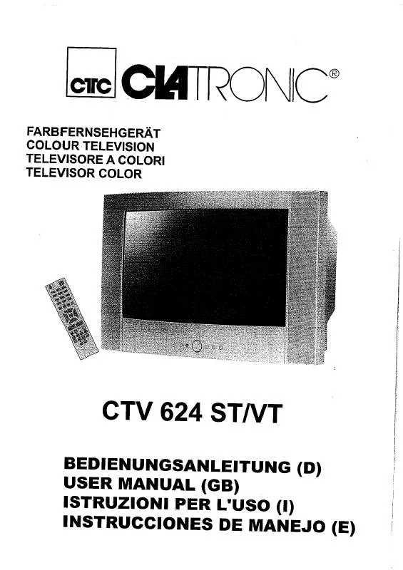 Mode d'emploi CLATRONIC CTV 624 VT
