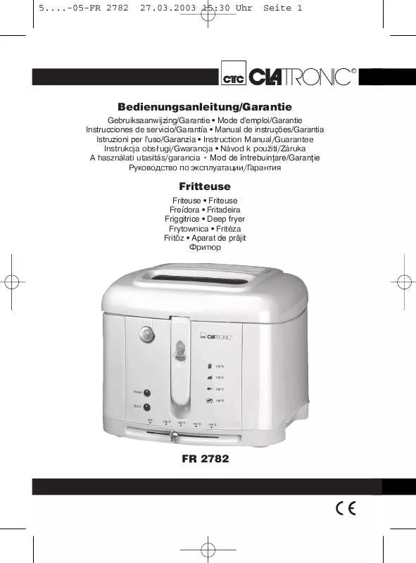 Mode d'emploi CLATRONIC FR 2782