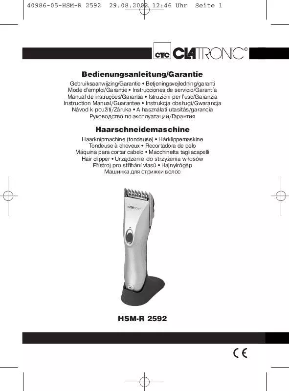 Mode d'emploi CLATRONIC HSMR 2592