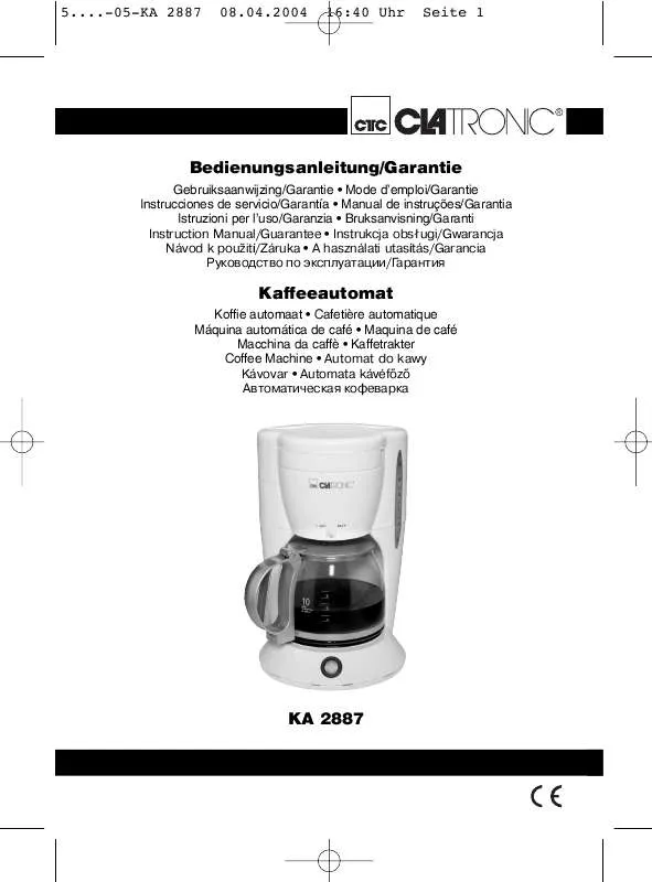 Mode d'emploi CLATRONIC KA 2887