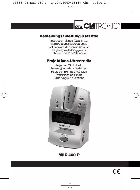Mode d'emploi CLATRONIC MRC 460 P