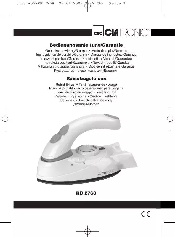 Mode d'emploi CLATRONIC RB 2768