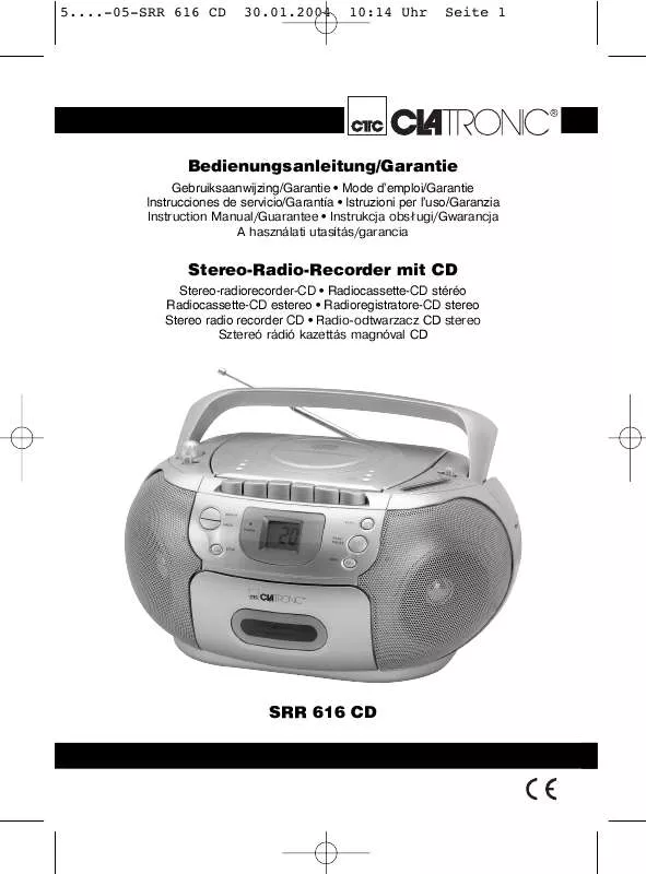 Mode d'emploi CLATRONIC SRR 616 CD