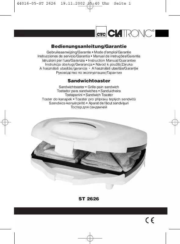 Mode d'emploi CLATRONIC ST 2626