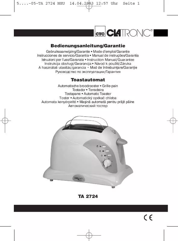 Mode d'emploi CLATRONIC TA 2724