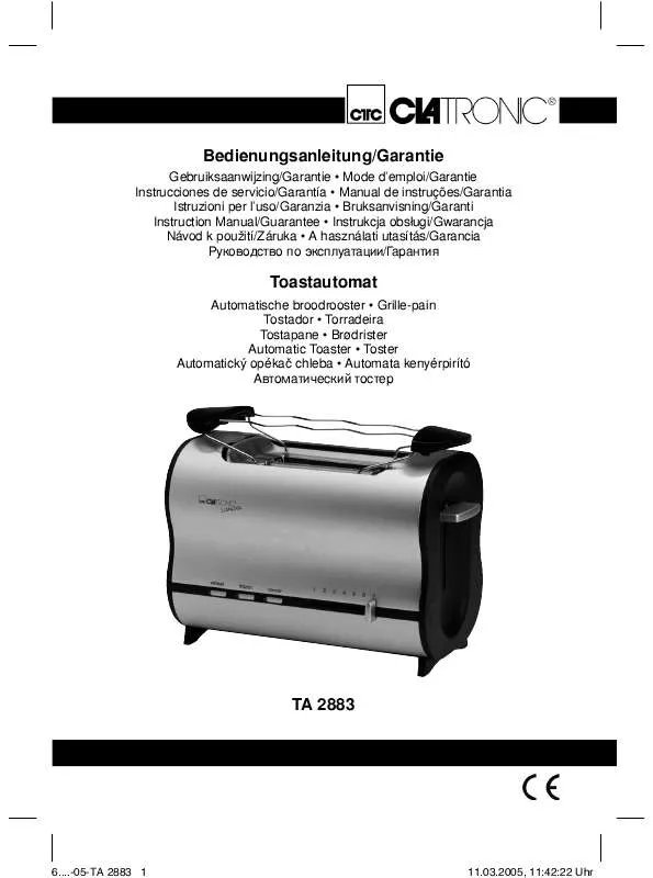 Mode d'emploi CLATRONIC TA 2883