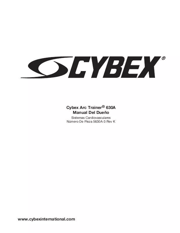 Mode d'emploi CYBEX INTERNATIONAL 630A ARC