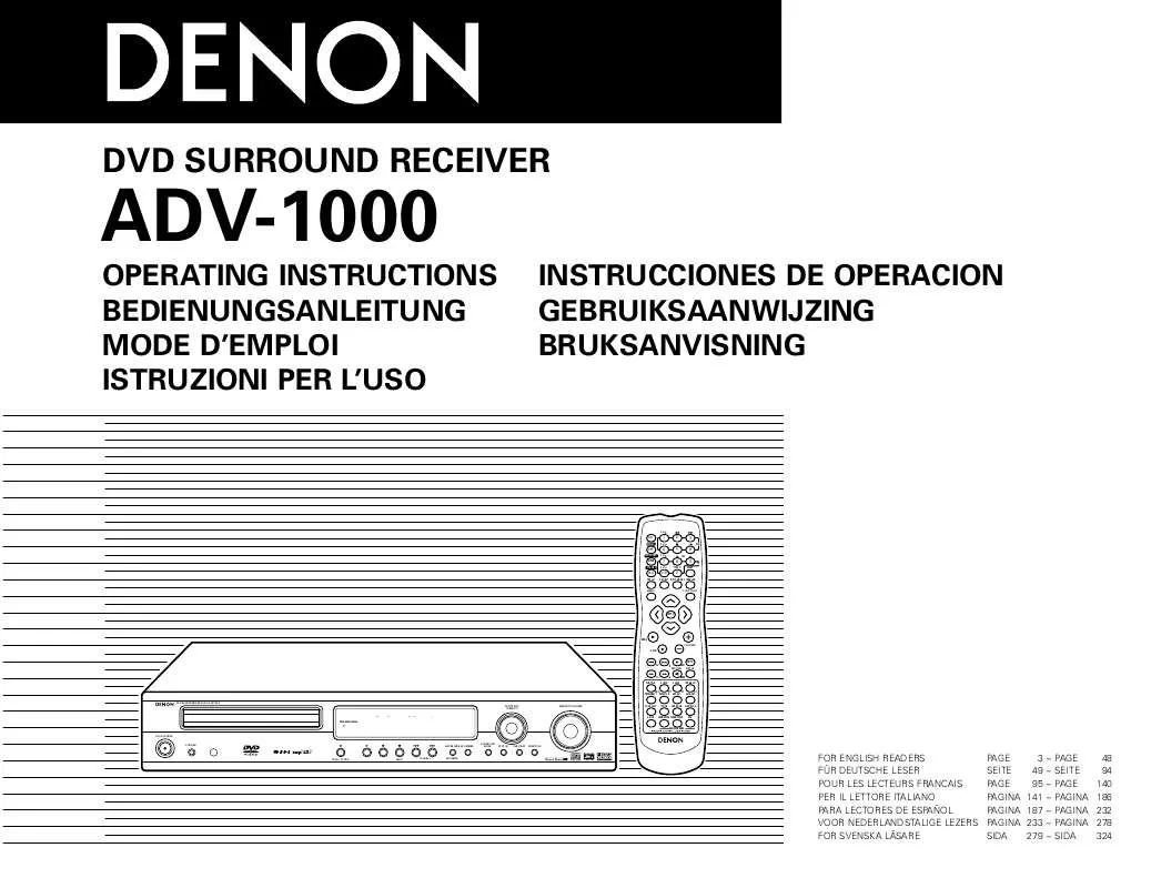 Mode d'emploi DENON ADV-1000