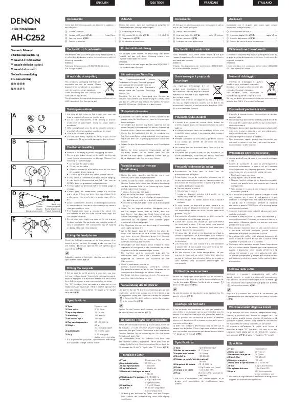 Mode d'emploi DENON AH-C252