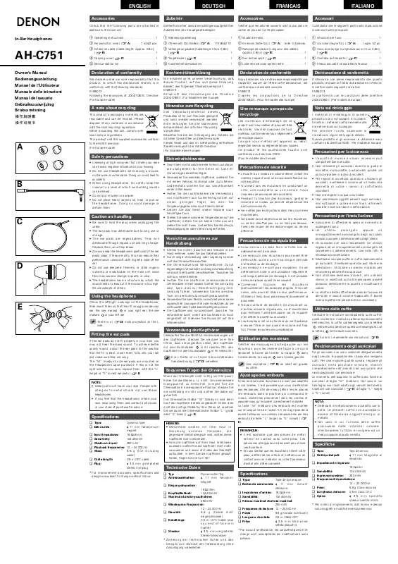 Mode d'emploi DENON AH-C751