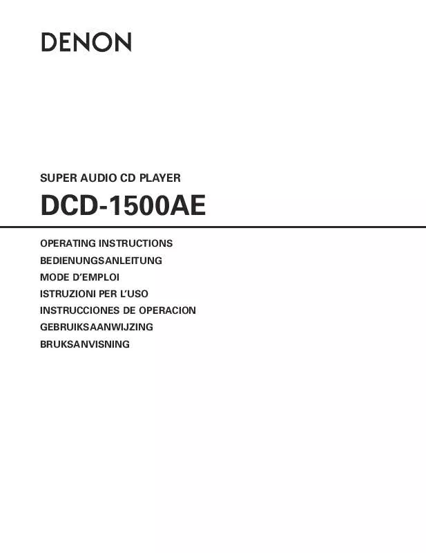 Mode d'emploi DENON DCD-1500AE