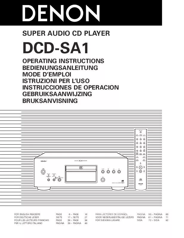 Mode d'emploi DENON DCD-SA1