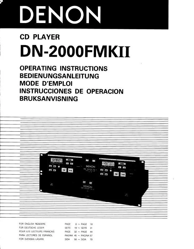 Mode d'emploi DENON DN-2000FMKII