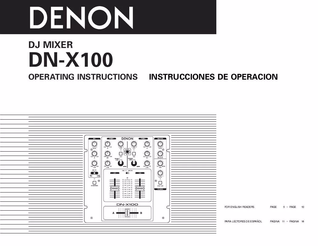 Mode d'emploi DENON DN-X100